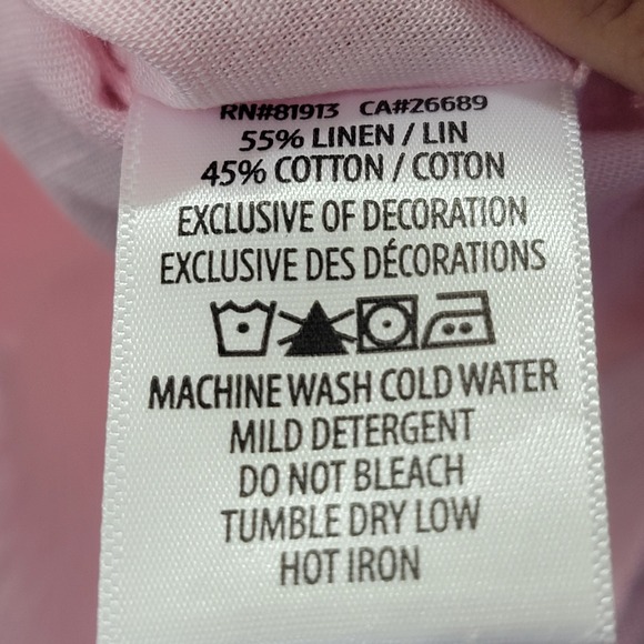 NWT Robert Graham Borsi Men's Linen Cotton Classic‎ Fit Pink Shirt 2XL $198 - Picture 6 of 11